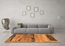 Machine Washable Oriental Orange Industrial Area Rugs in a Living Room, wshurb2610org
