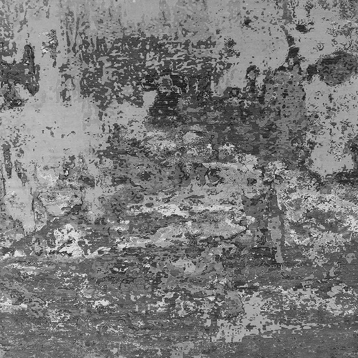 Square Machine Washable Oriental Gray Industrial Rug, wshurb2611gry