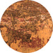 Round Oriental Orange Industrial Rug, urb2611org