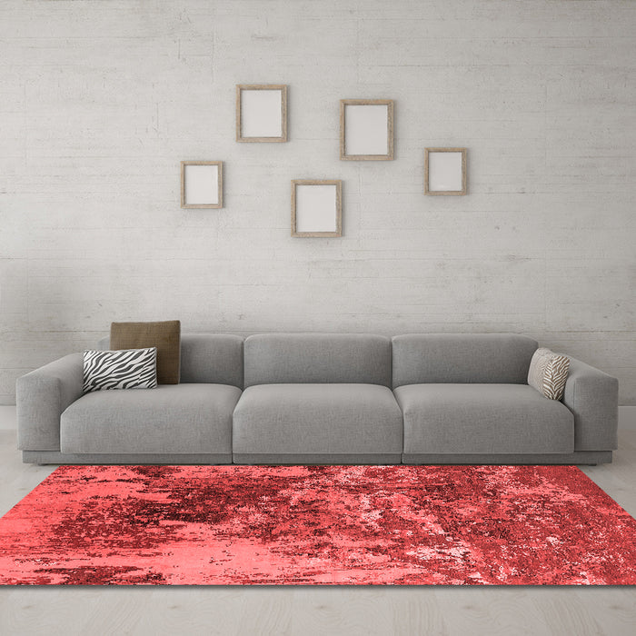 Industrial Red Washable Rugs