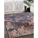 Mid-Century Modern Purple Oriental Rug in Family Room, urb2611