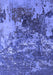Machine Washable Oriental Blue Industrial Rug, wshurb2611blu