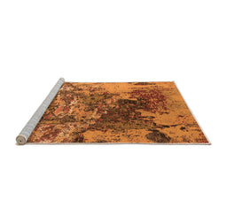 Sideview of Machine Washable Oriental Orange Industrial Area Rugs, wshurb2611org