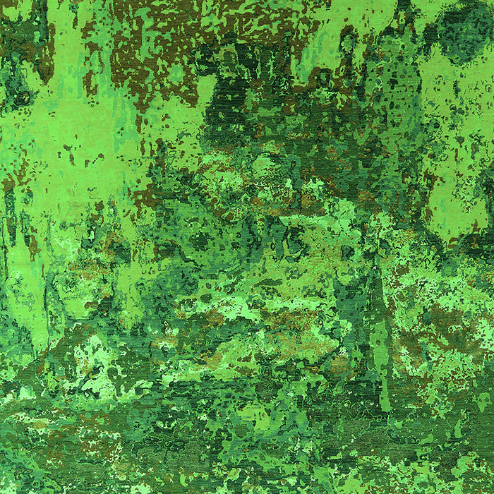 Machine Washable Oriental Green Industrial Area Rugs, wshurb2611grn