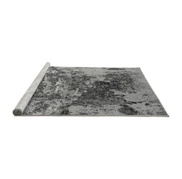 Sideview of Machine Washable Oriental Gray Industrial Rug, wshurb2611gry
