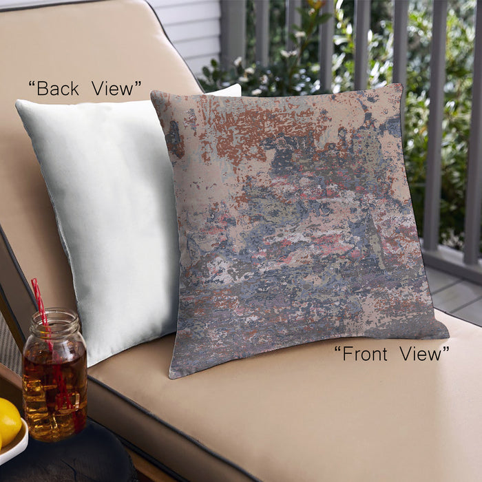 Front View of Mid-Century Modern Urban Square Purple Throw Pillow, 18 inch by 18 inch, pwurb2611