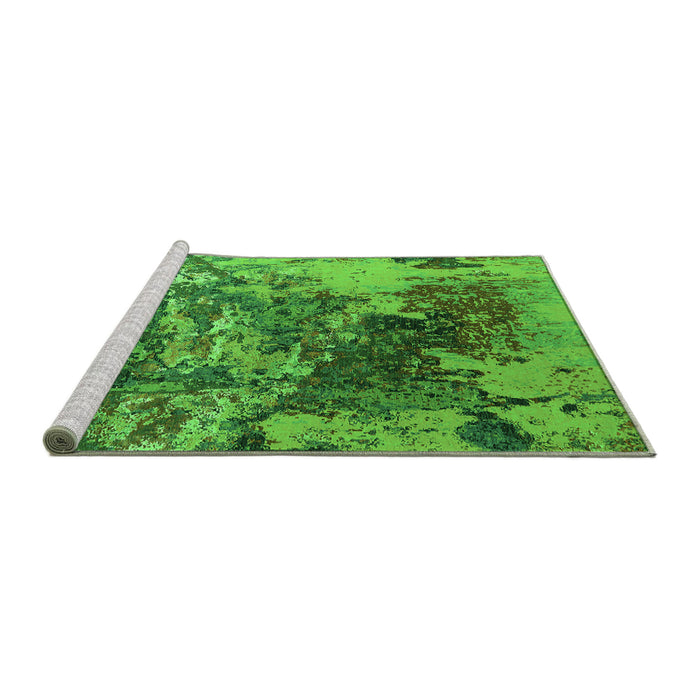 Sideview of Machine Washable Oriental Green Industrial Area Rugs, wshurb2611grn