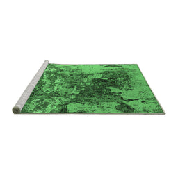 Sideview of Machine Washable Oriental Emerald Green Industrial Area Rugs, wshurb2611emgrn