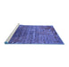 Sideview of Machine Washable Oriental Blue Industrial Rug, wshurb2612blu