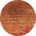 Round Oriental Orange Industrial Rug, urb2612org