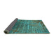 Sideview of Oriental Turquoise Industrial Rug, urb2612turq