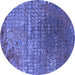 Round Oriental Blue Industrial Rug, urb2612blu