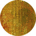 Round Oriental Yellow Industrial Rug, urb2612yw