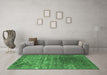 Machine Washable Oriental Emerald Green Industrial Area Rugs in a Living Room,, wshurb2612emgrn