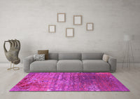 Machine Washable Oriental Pink Industrial Rug, wshurb2612pnk