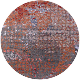 Round Machine Washable Industrial Modern Rosy Pink Rug, wshurb2612