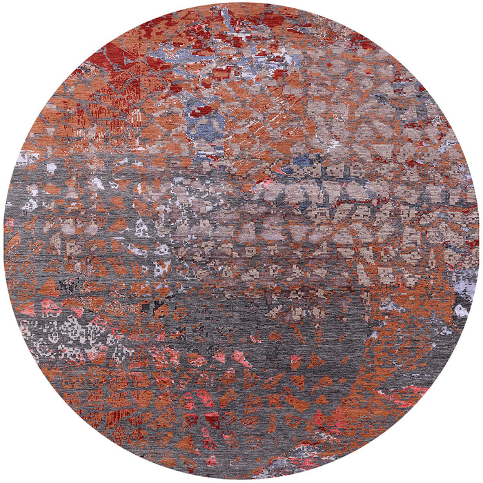 Round Machine Washable Industrial Modern Rosy Pink Rug, wshurb2612