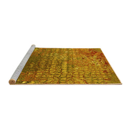 Sideview of Machine Washable Oriental Yellow Industrial Rug, wshurb2612yw