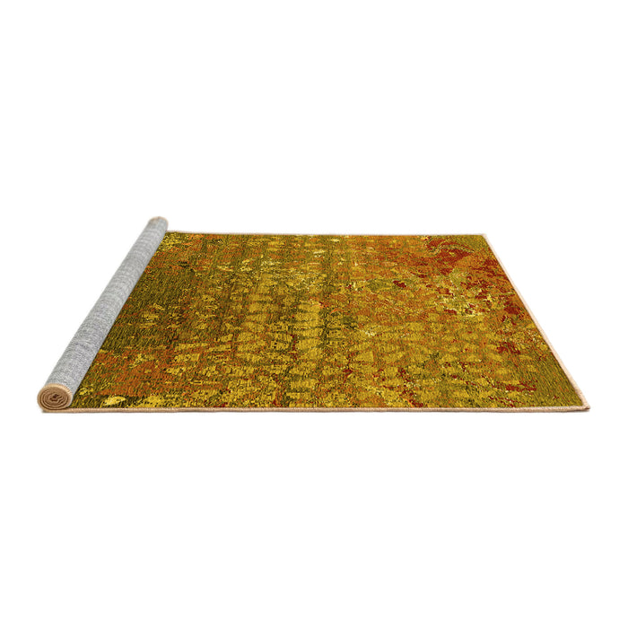 Sideview of Machine Washable Oriental Yellow Industrial Rug, wshurb2612yw