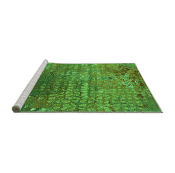 Sideview of Machine Washable Oriental Green Industrial Area Rugs, wshurb2612grn