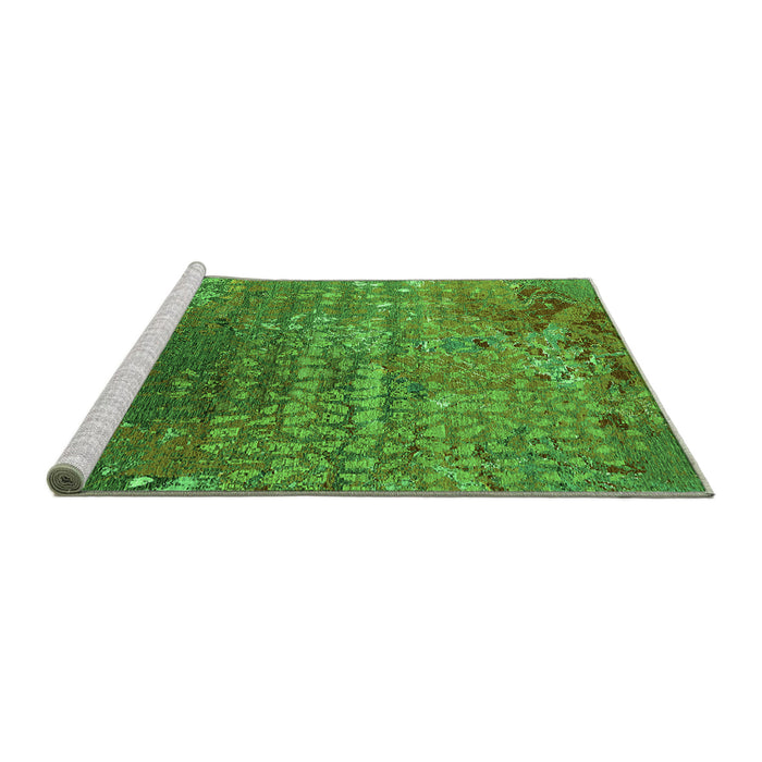 Sideview of Machine Washable Oriental Green Industrial Area Rugs, wshurb2612grn