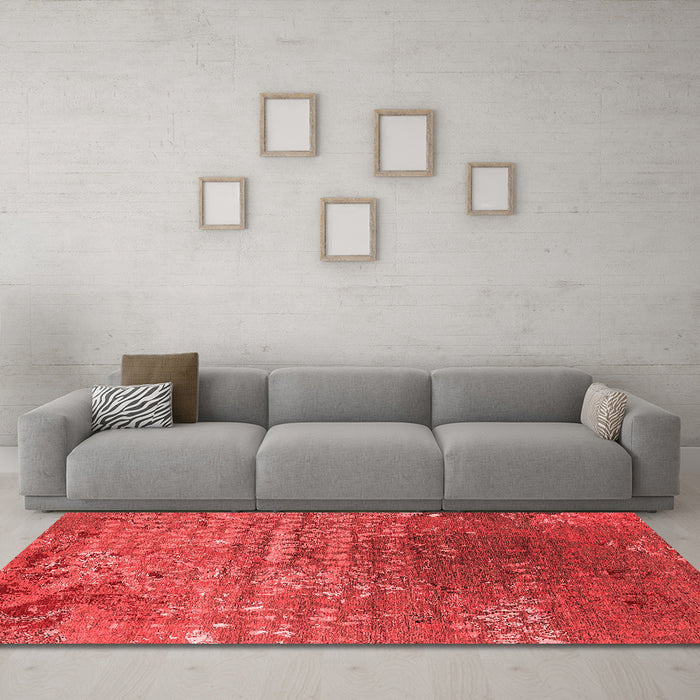 Industrial Red Washable Rugs