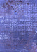 Machine Washable Oriental Blue Industrial Rug, wshurb2612blu