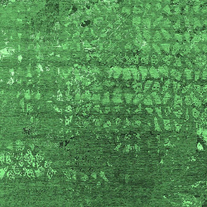 Machine Washable Oriental Emerald Green Industrial Area Rugs, wshurb2612emgrn