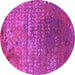 Round Oriental Pink Industrial Rug, urb2612pnk