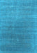 Machine Washable Oriental Light Blue Industrial Rug, wshurb2613lblu