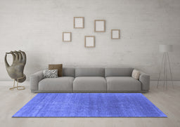 Machine Washable Oriental Blue Industrial Rug in a Living Room, wshurb2613blu