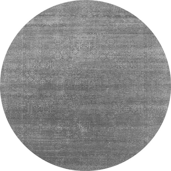 Round Oriental Gray Industrial Rug, urb2613gry