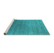 Sideview of Machine Washable Oriental Turquoise Industrial Area Rugs, wshurb2613turq