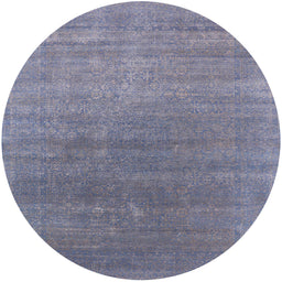 Round Mid-Century Modern Purple Oriental Rug, urb2613