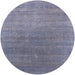 Round Mid-Century Modern Purple Oriental Rug, urb2613