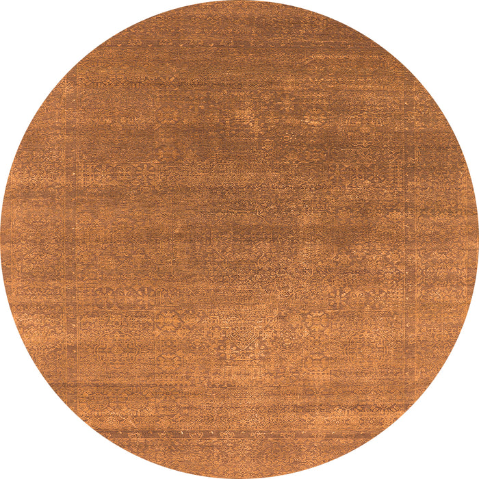 Round Oriental Orange Industrial Rug, urb2613org