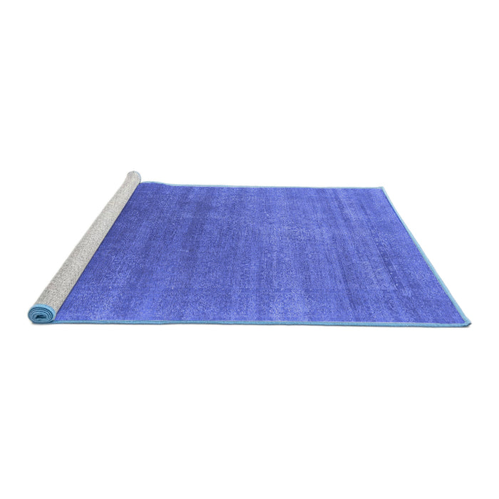 Sideview of Machine Washable Oriental Blue Industrial Rug, wshurb2613blu