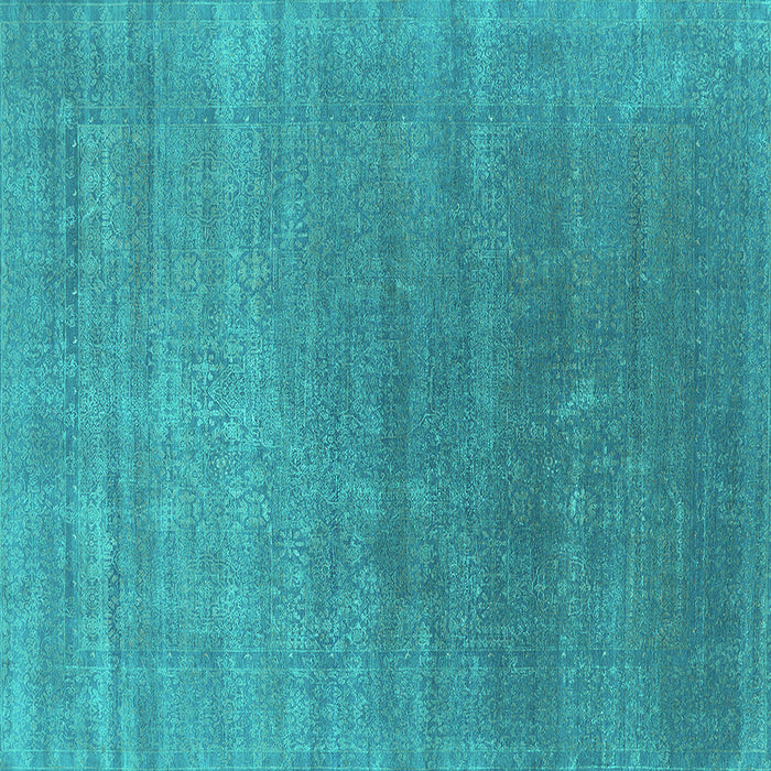 Square Oriental Turquoise Industrial Rug, urb2613turq