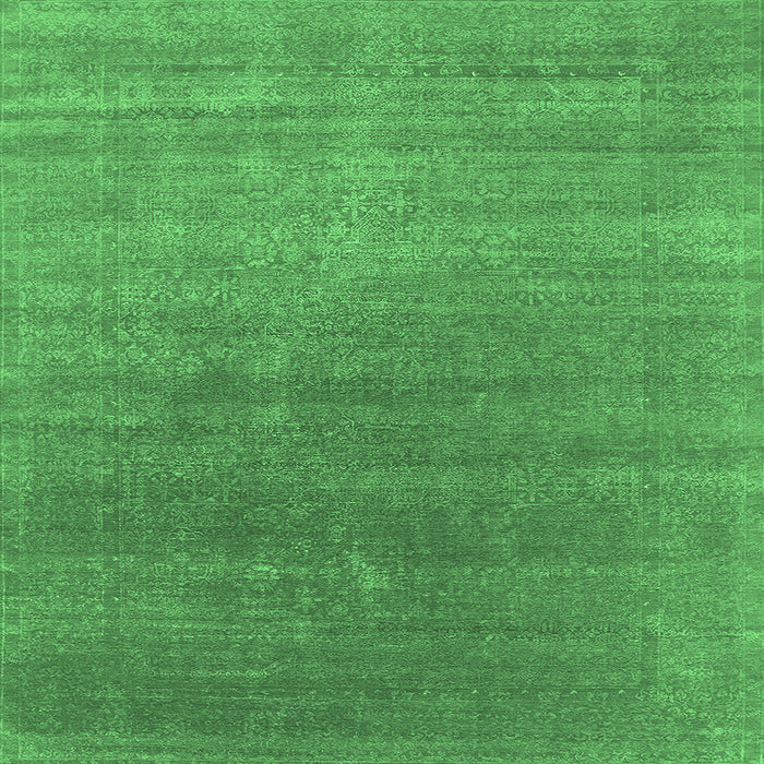 Square Oriental Emerald Green Industrial Rug, urb2613emgrn