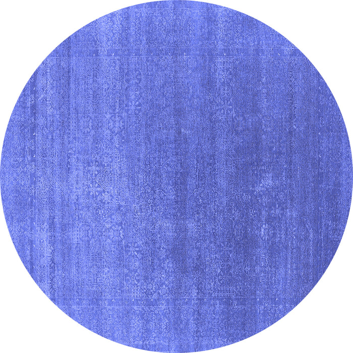 Round Oriental Blue Industrial Rug, urb2613blu
