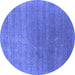 Round Oriental Blue Industrial Rug, urb2613blu