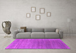 Machine Washable Oriental Pink Industrial Rug in a Living Room, wshurb2613pnk
