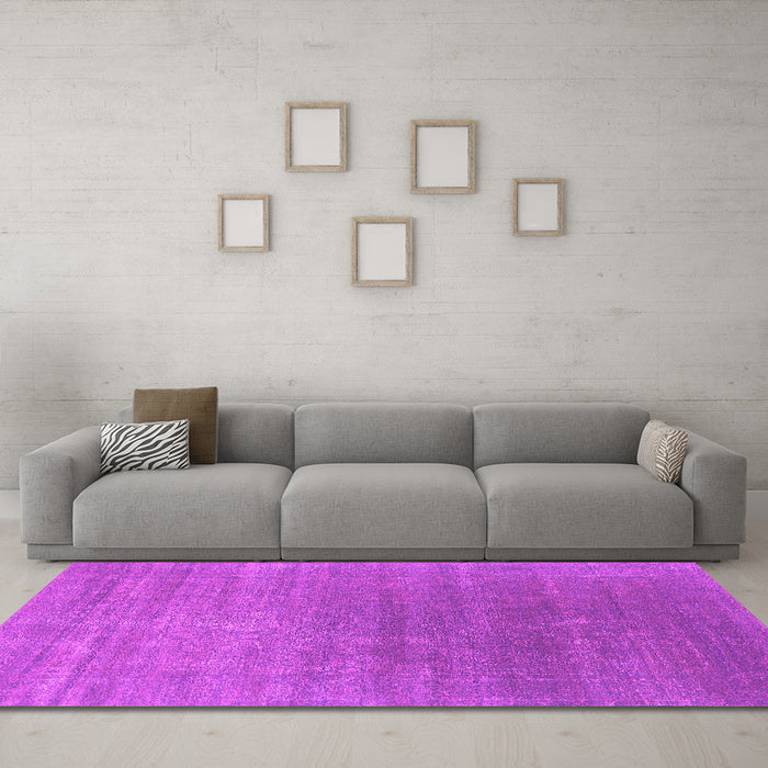 Machine Washable Oriental Pink Industrial Rug in a Living Room, wshurb2613pnk