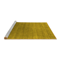 Sideview of Machine Washable Oriental Yellow Industrial Rug, wshurb2613yw
