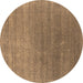 Round Oriental Brown Industrial Rug, urb2613brn