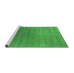 Sideview of Machine Washable Oriental Green Industrial Area Rugs, wshurb2613grn