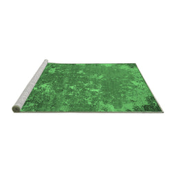 Sideview of Machine Washable Oriental Emerald Green Industrial Area Rugs, wshurb2614emgrn