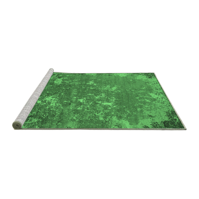 Sideview of Machine Washable Oriental Emerald Green Industrial Area Rugs, wshurb2614emgrn