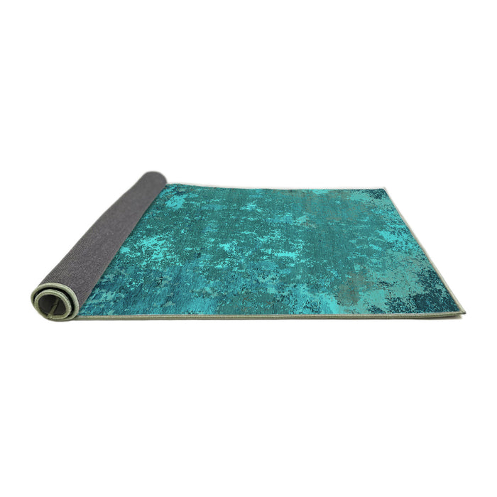 Sideview of Oriental Turquoise Industrial Rug, urb2614turq