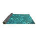 Sideview of Oriental Turquoise Industrial Rug, urb2614turq